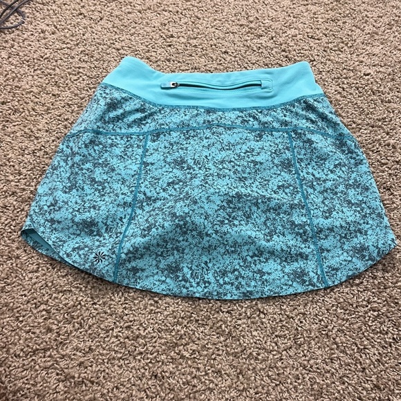 Athleta Girl Run the World Skort, Size M 8-10, in Pebbles Texture Gulf Teal Blue - Picture 4 of 14